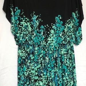 Black dress with blue/green detail